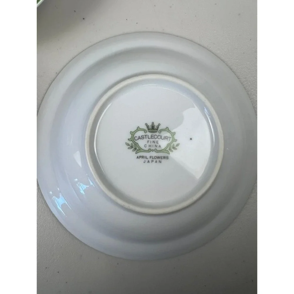 Castlecourt April Flowers Fine China Fruit Dessert Bowls Set of 5 Japan 5.5